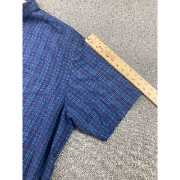 Ely Casuals Plaid Button Down Shirt Men 4XLT Blue Plaid Short Sleeve Western - Picture 7 of 9